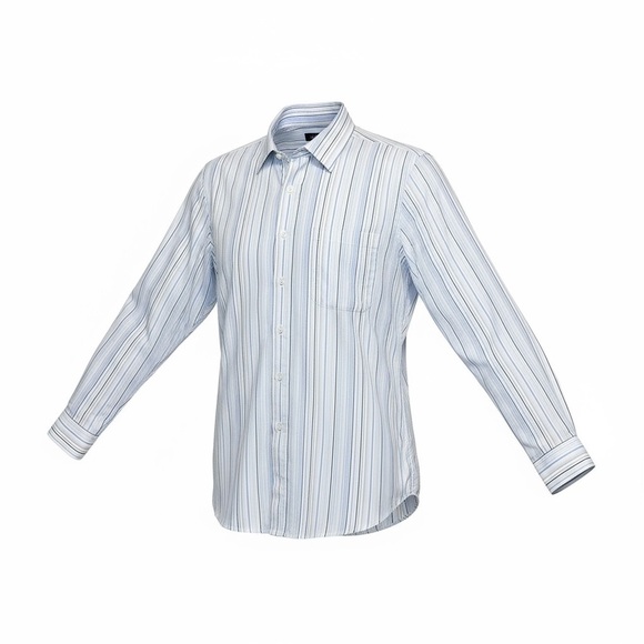 Tasso Elba Men's XL Striped Long-Sleeve Button-Down Shirt Gray/Blue Multicolor - Picture 1 of 8